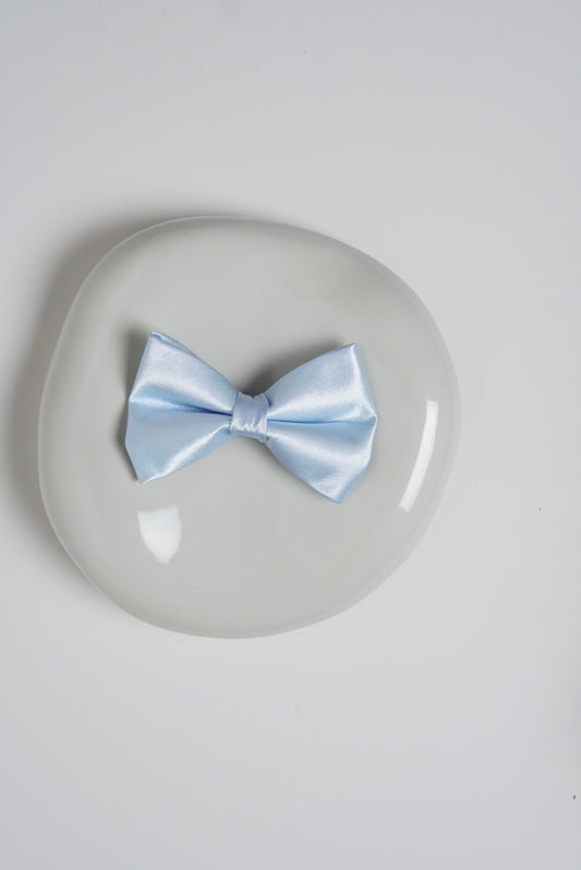 Blue satin bow tie for dogs