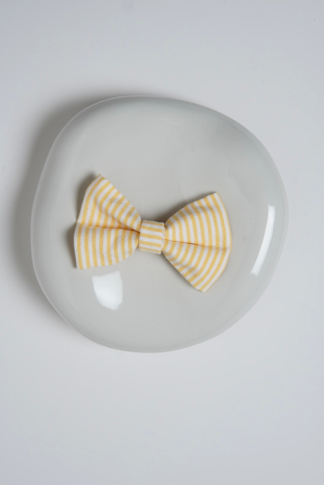 Yellow Striped bow tie