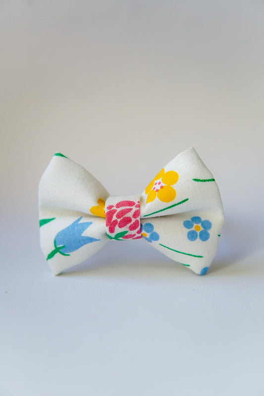 Dog bow tie with flower print