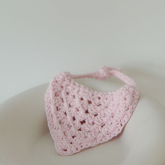 Pink crochet bandana for pets