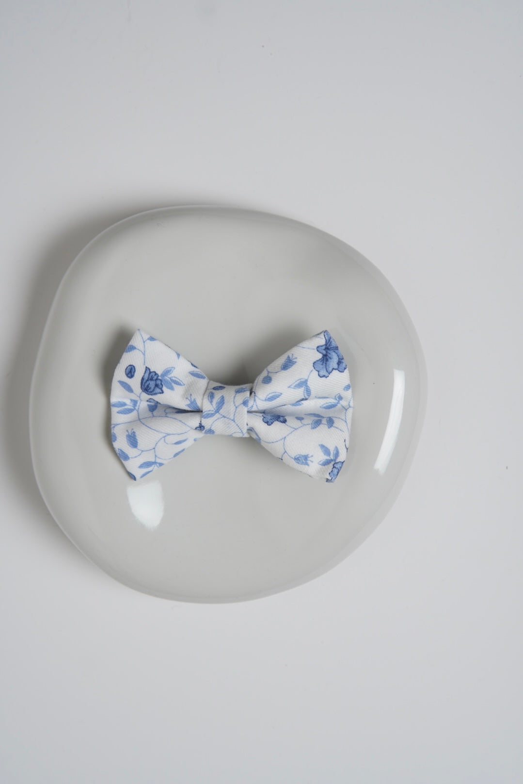 blue white bow tie